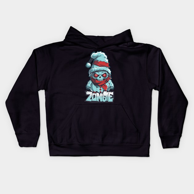 Zombie Snowman Kids Hoodie by Elijah101